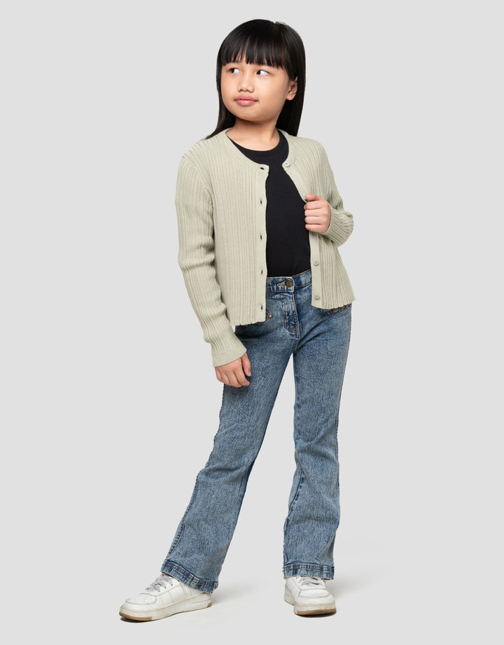 Suko Lengan Panjang Jaket Cardigan Anak Perempuan