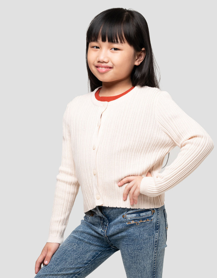 Suko Lengan Panjang Jaket Cardigan Anak Perempuan