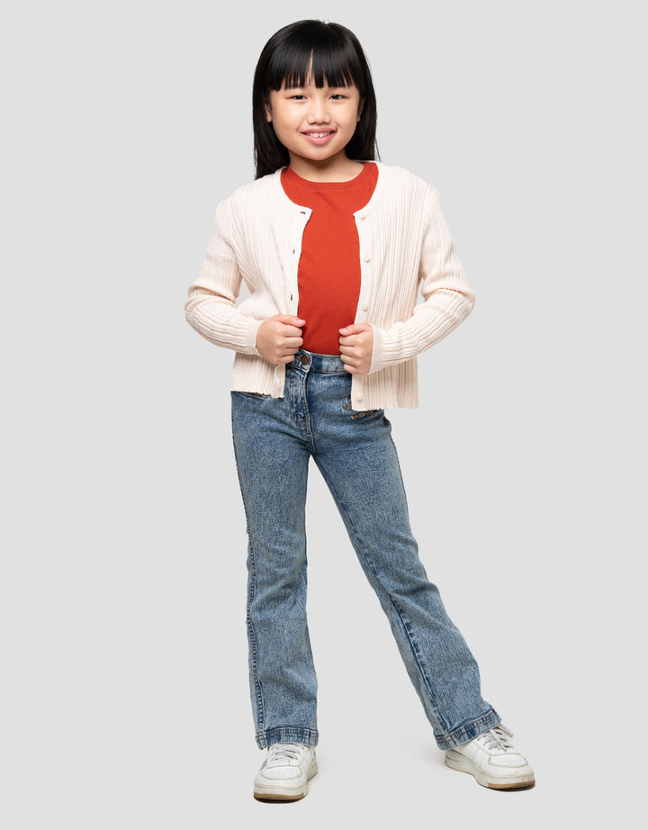 Suko Lengan Panjang Jaket Cardigan Anak Perempuan