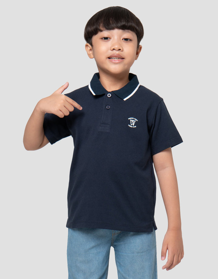 Suko Pique Tipping Lengan Pendek Kaos Polo Anak Laki-laki