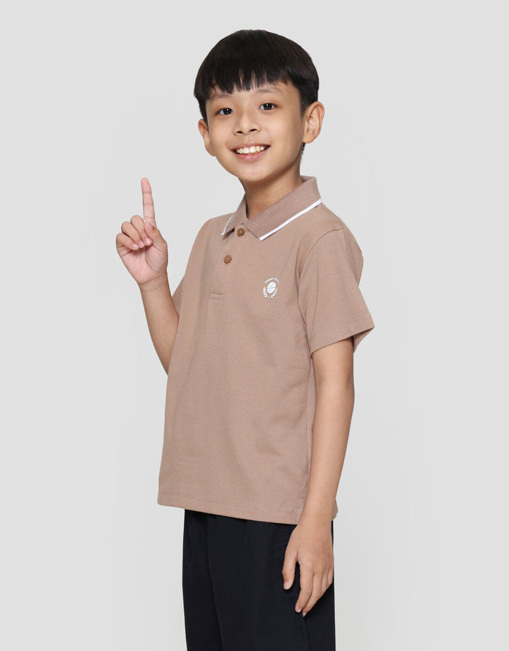 Suko Pique Tipping Lengan Pendek Kaos Polo Anak Laki-laki