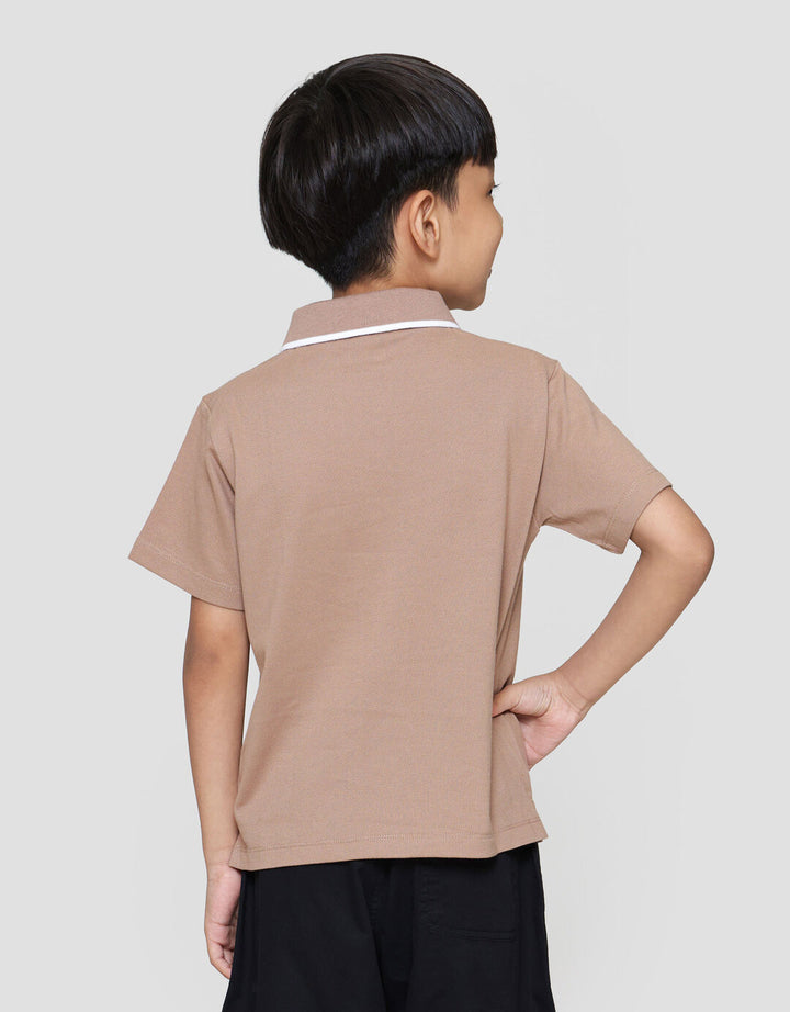 Suko Pique Tipping Lengan Pendek Kaos Polo Anak Laki-laki