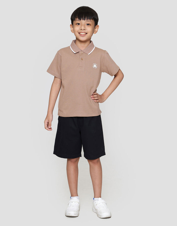 Suko Pique Tipping Lengan Pendek Kaos Polo Anak Laki-laki