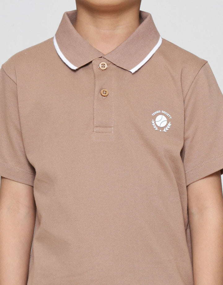 Suko Pique Tipping Lengan Pendek Kaos Polo Anak Laki-laki