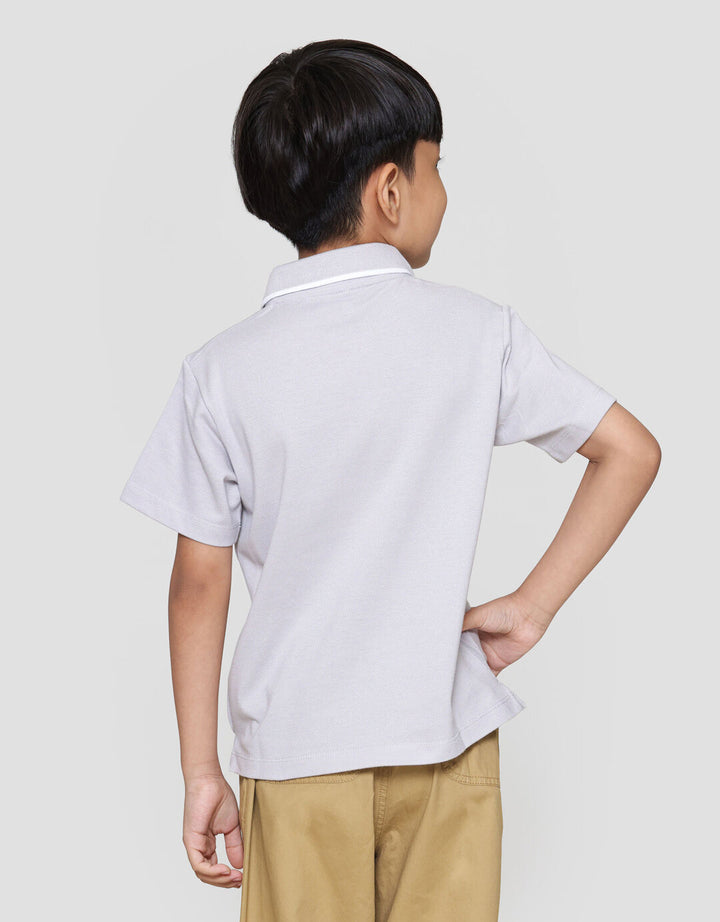 Suko Pique Tipping Lengan Pendek Kaos Polo Anak Laki-laki