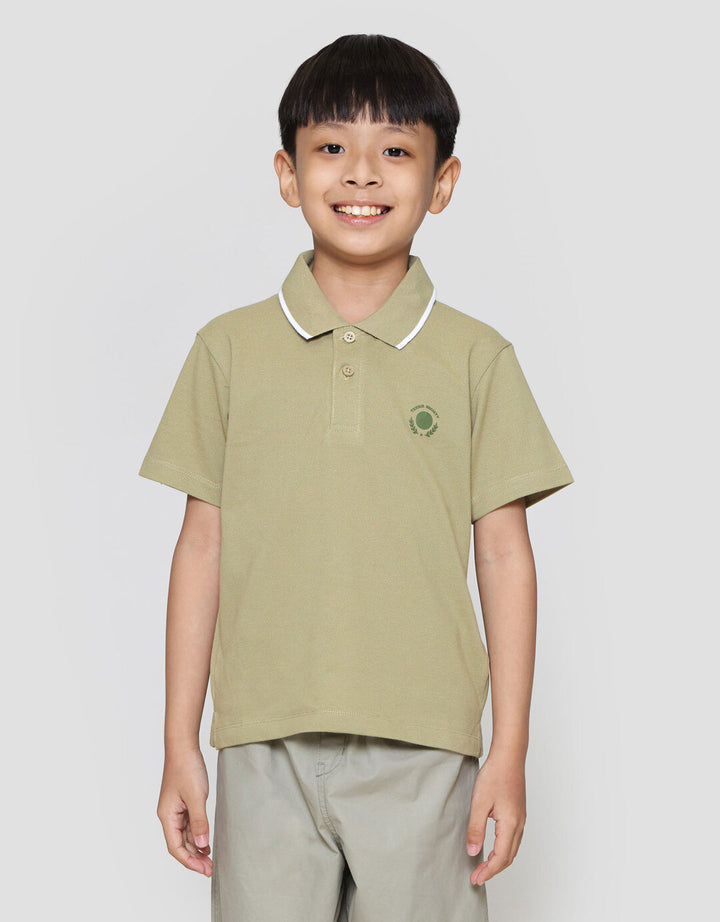 Suko Pique Tipping Lengan Pendek Kaos Polo Anak Laki-laki