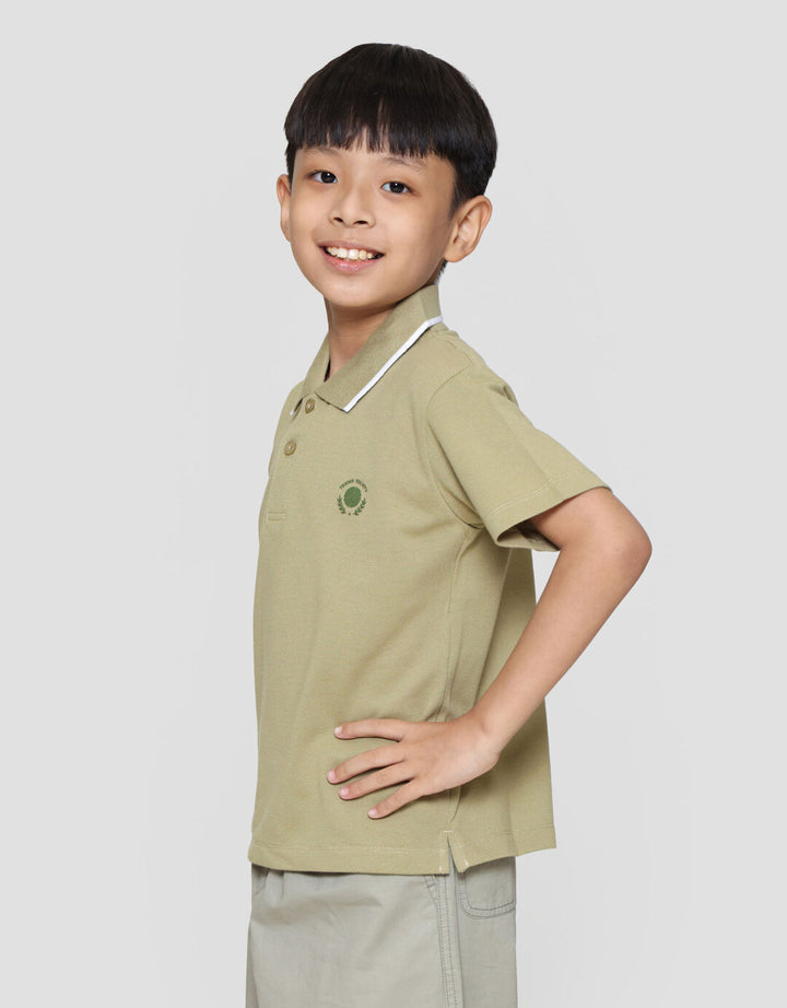Suko Pique Tipping Lengan Pendek Kaos Polo Anak Laki-laki