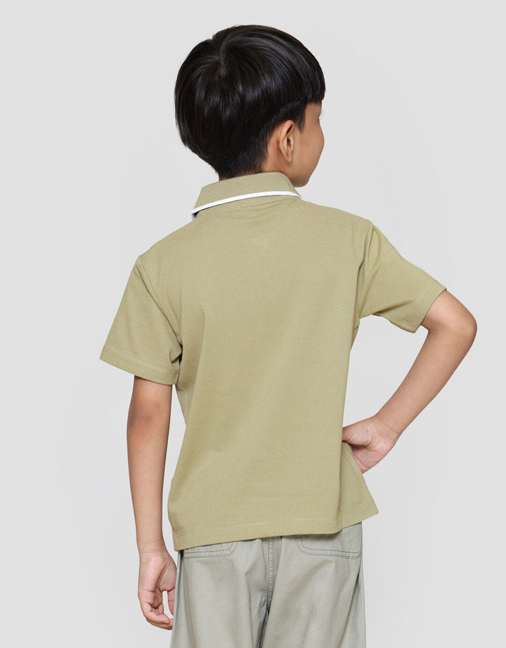 Suko Pique Tipping Lengan Pendek Kaos Polo Anak Laki-laki