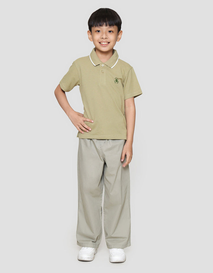 Suko Pique Tipping Lengan Pendek Kaos Polo Anak Laki-laki