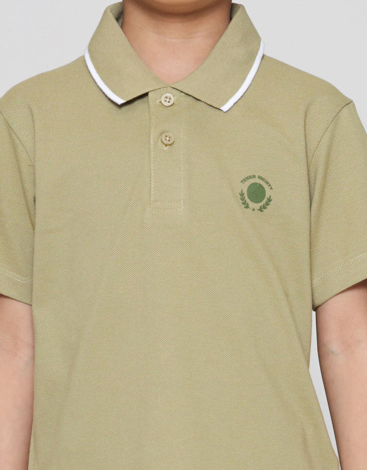 Suko Pique Tipping Lengan Pendek Kaos Polo Anak Laki-laki