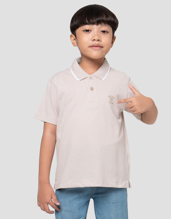 Suko Pique Tipping Lengan Pendek Kaos Polo Anak Laki-laki