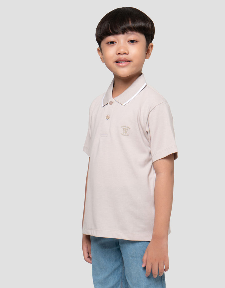 Suko Pique Tipping Lengan Pendek Kaos Polo Anak Laki-laki