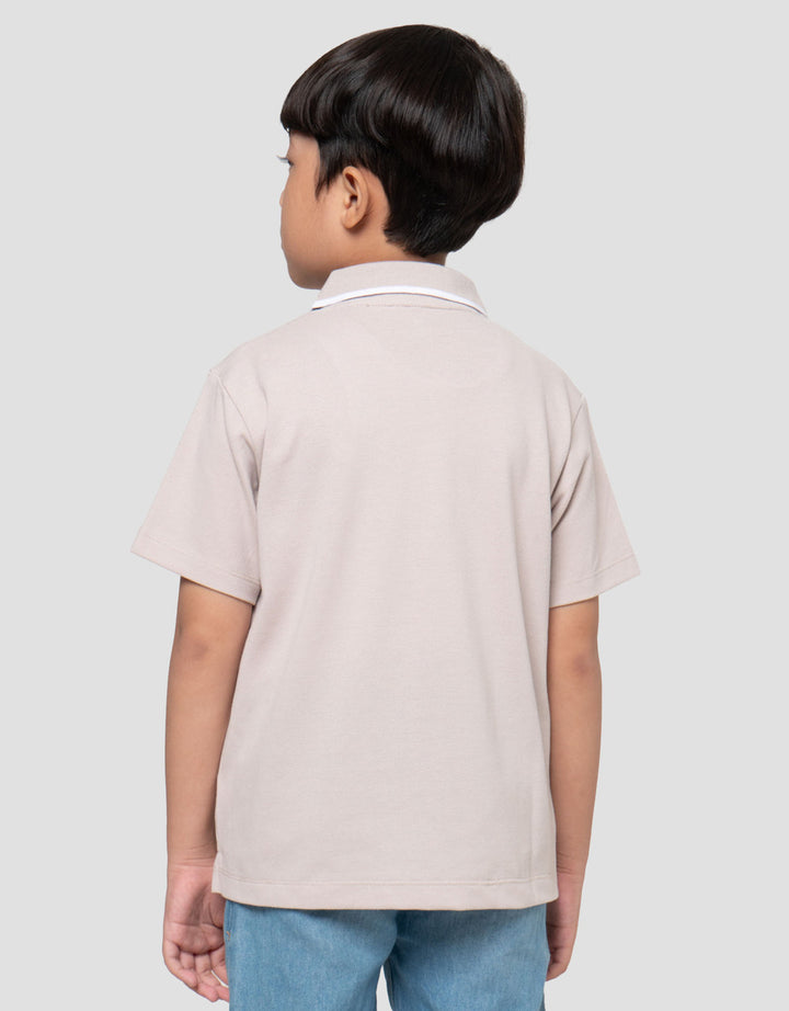 Suko Pique Tipping Lengan Pendek Kaos Polo Anak Laki-laki