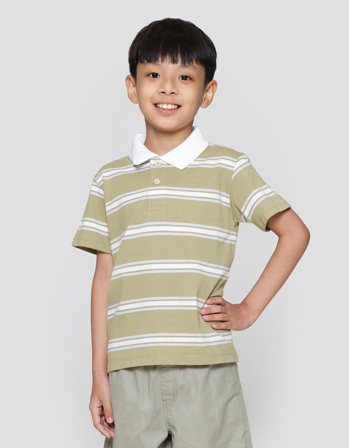 Suko Stripe Lengan Pendek Kaos Polo Anak Laki-laki