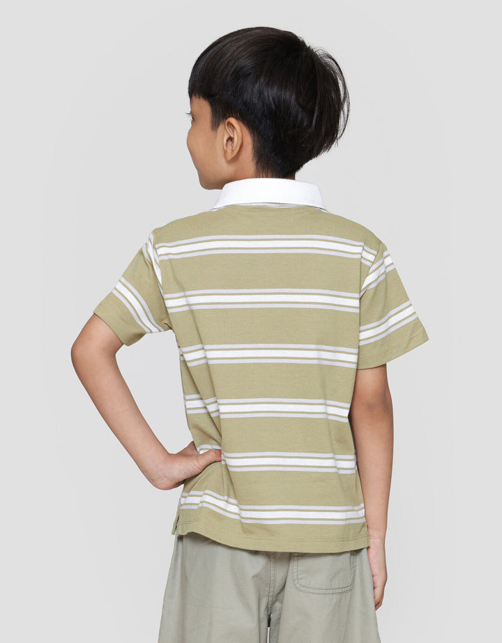 Suko Stripe Lengan Pendek Kaos Polo Anak Laki-laki