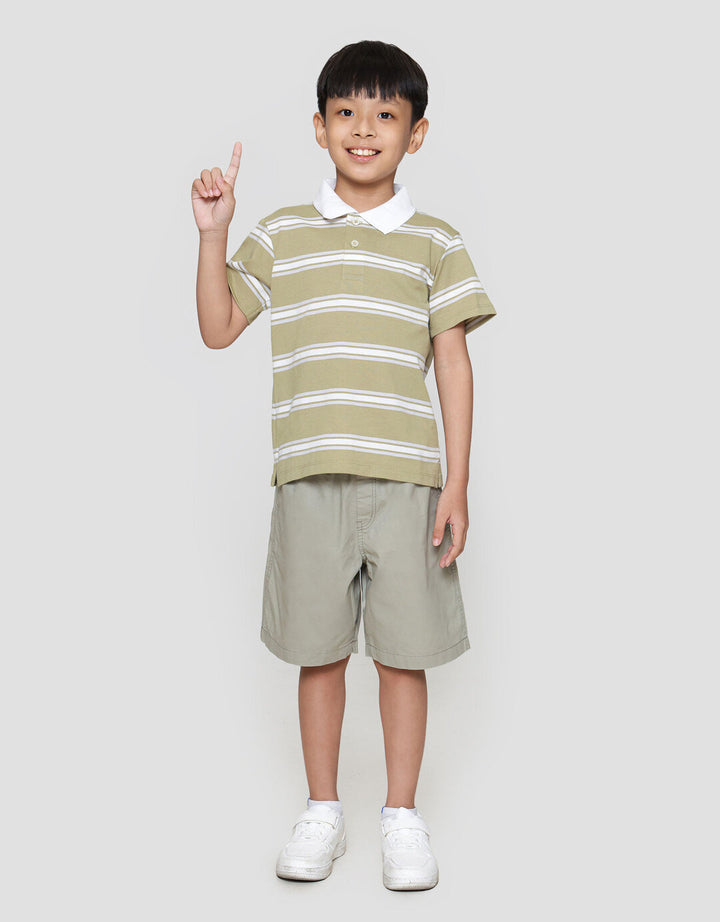 Suko Stripe Lengan Pendek Kaos Polo Anak Laki-laki
