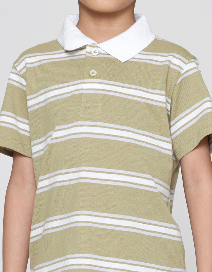 Suko Stripe Lengan Pendek Kaos Polo Anak Laki-laki