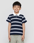 Suko Stripe Lengan Pendek Kaos Polo Anak Laki-laki