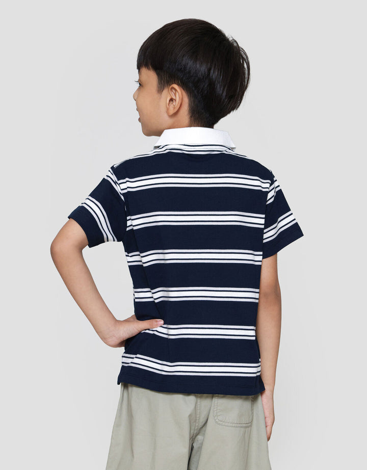 Suko Stripe Lengan Pendek Kaos Polo Anak Laki-laki