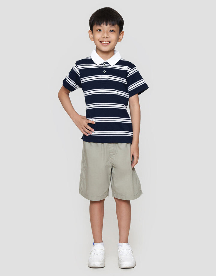 Suko Stripe Lengan Pendek Kaos Polo Anak Laki-laki