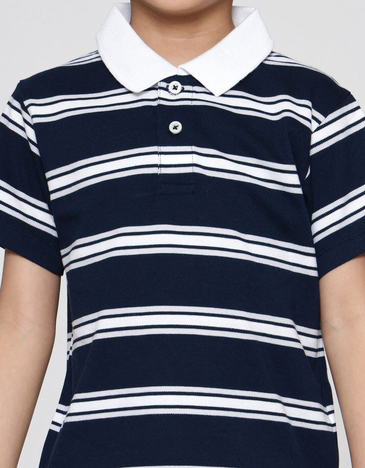 Suko Stripe Lengan Pendek Kaos Polo Anak Laki-laki