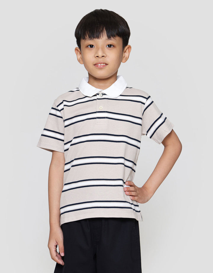 Suko Stripe Lengan Pendek Kaos Polo Anak Laki-laki