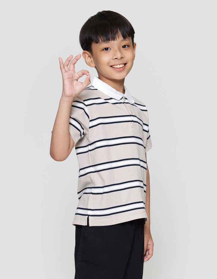 Suko Stripe Lengan Pendek Kaos Polo Anak Laki-laki