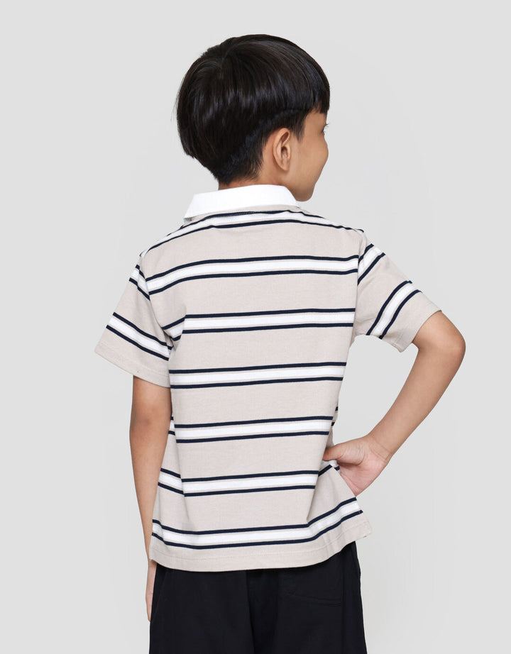 Suko Stripe Lengan Pendek Kaos Polo Anak Laki-laki