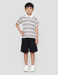 Suko Stripe Lengan Pendek Kaos Polo Anak Laki-laki
