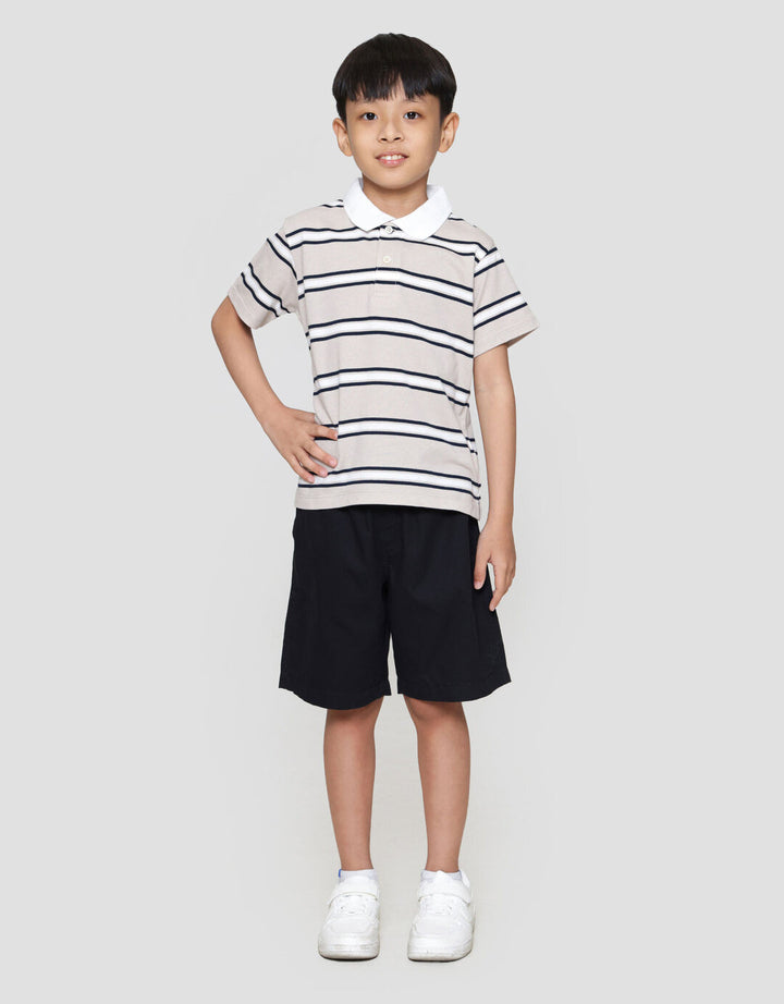 Suko Stripe Lengan Pendek Kaos Polo Anak Laki-laki