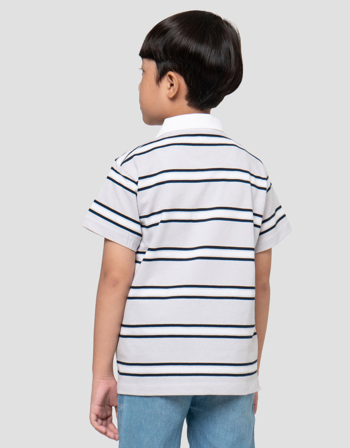 Suko Stripe Lengan Pendek Kaos Polo Anak Laki-laki