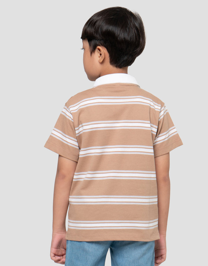 Suko Stripe Lengan Pendek Kaos Polo Anak Laki-laki