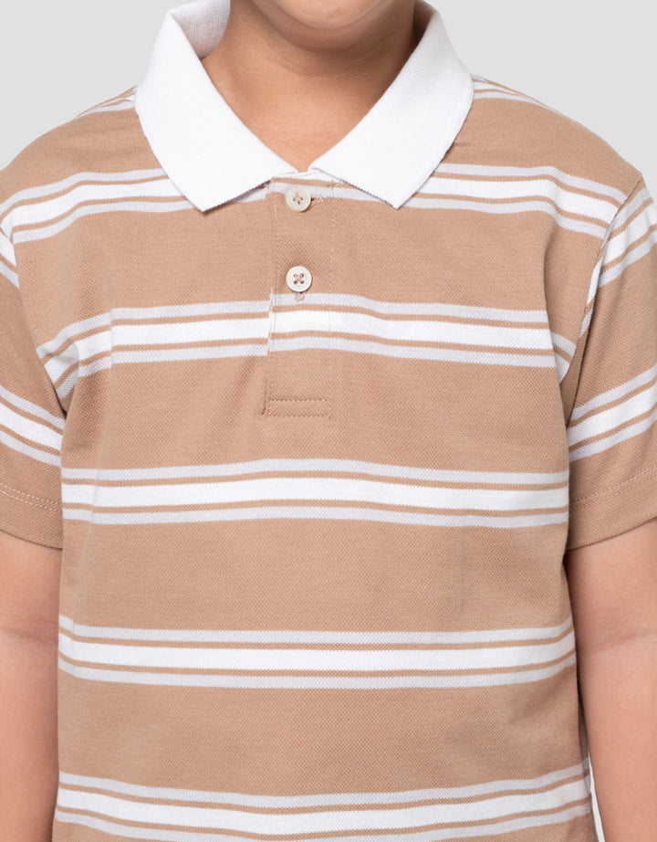 Suko Stripe Lengan Pendek Kaos Polo Anak Laki-laki