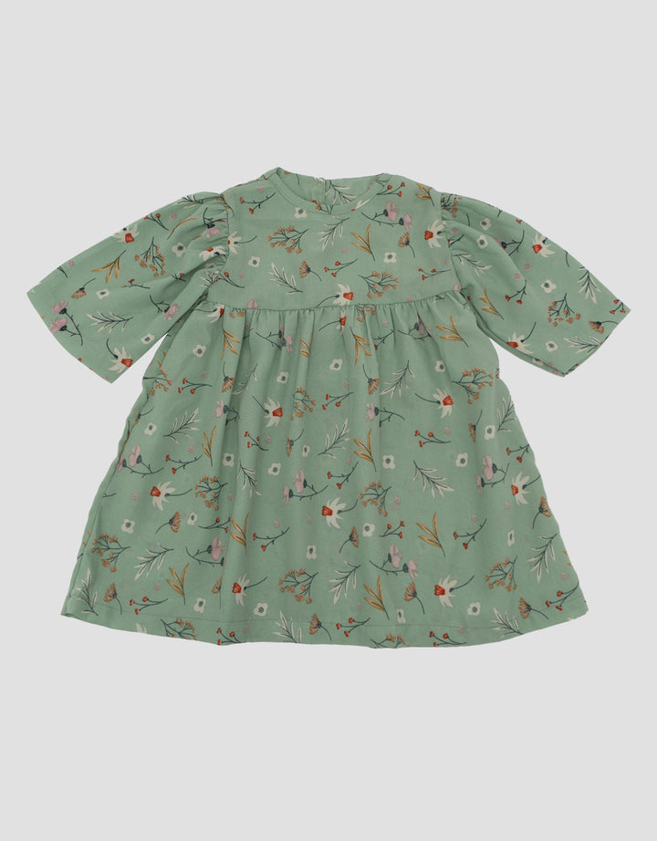 MxM Nevada Motif Floral Midi Dress Lengan Pendek Anak Perempuan