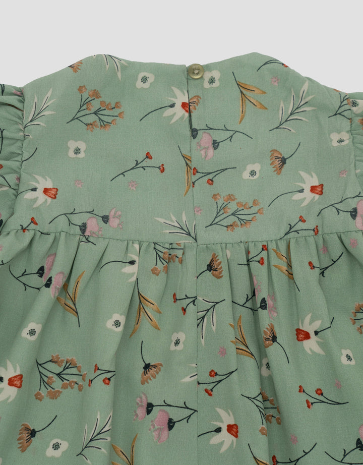 MxM Nevada Motif Floral Midi Dress Lengan Pendek Anak Perempuan