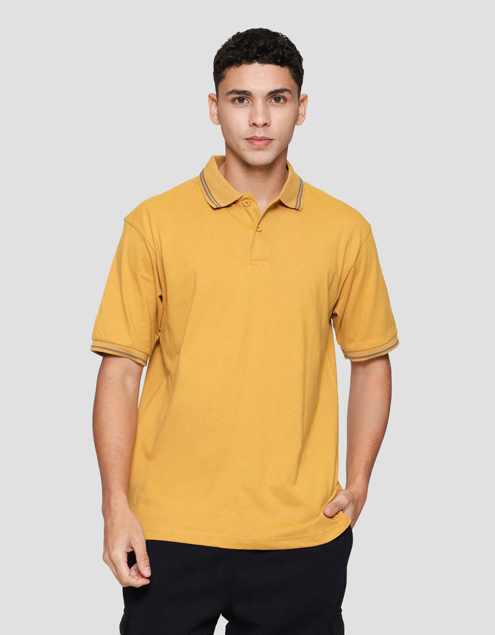 Nevada Jersey Solid With Woven Label Polo Pria