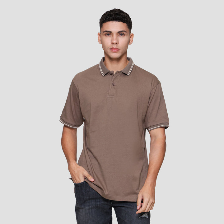 Nevada Jersey Solid With Woven Label Polo Pria