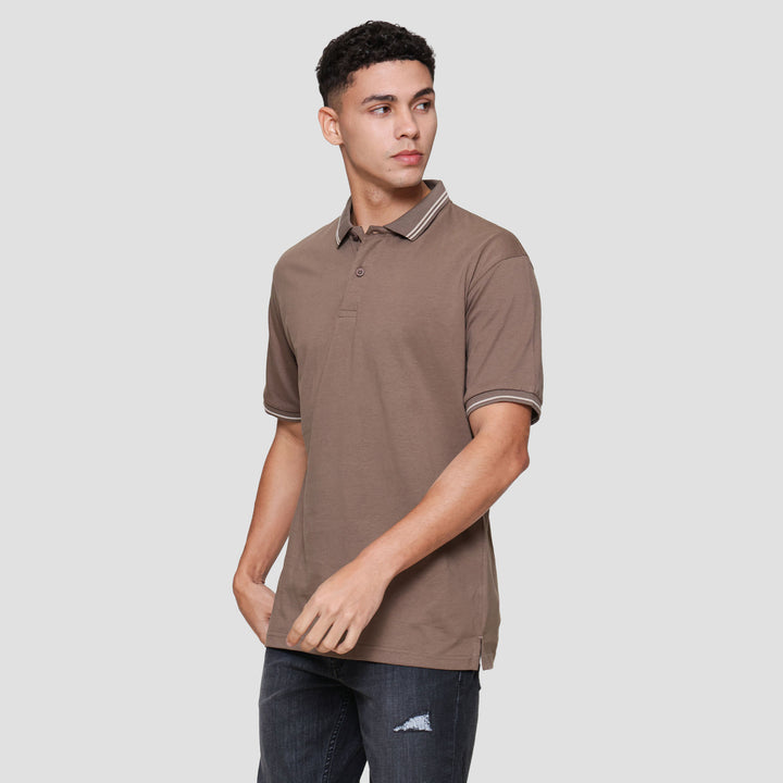 Nevada Jersey Solid With Woven Label Polo Pria