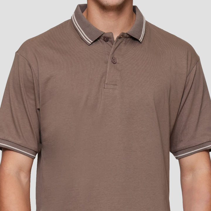 Nevada Jersey Solid With Woven Label Polo Pria
