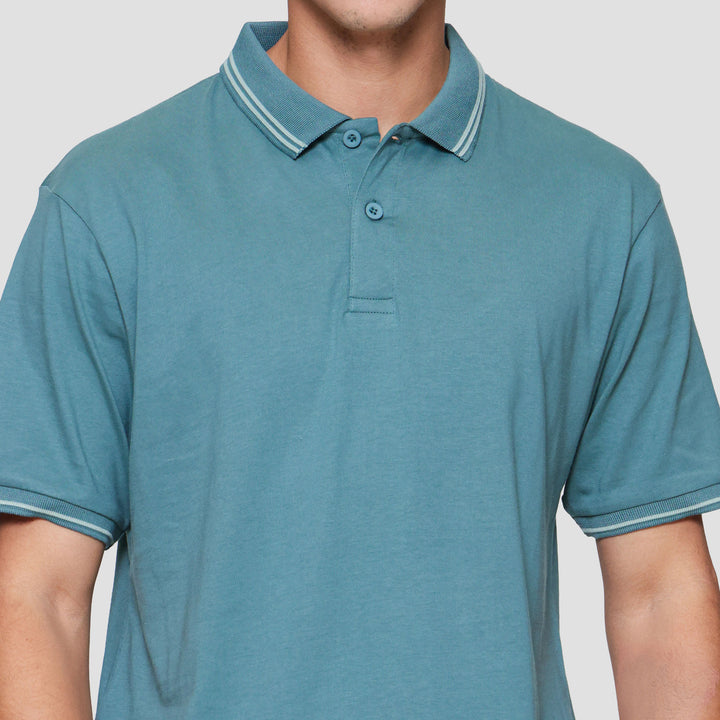 Nevada Jersey Solid With Woven Label Polo Pria