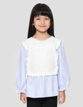 Little M Top Flat Knit With Kemeja Anak Perempuan