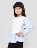 Little M Top Flat Knit With Kemeja Anak Perempuan