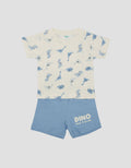 Little M Fullprint Dino Pakaian Setelan Bayi