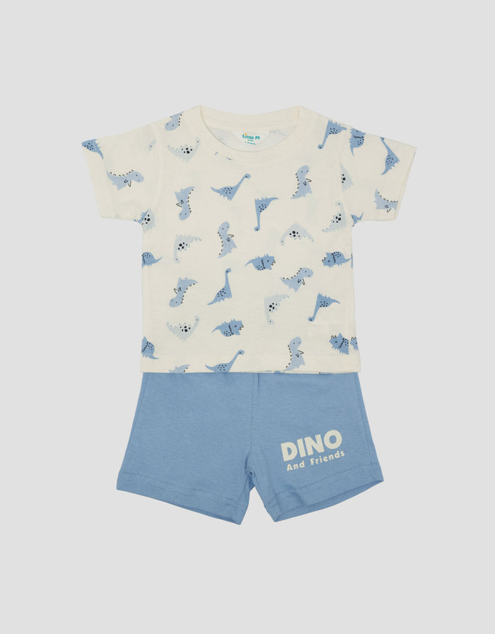 Little M Fullprint Dino Pakaian Setelan Bayi