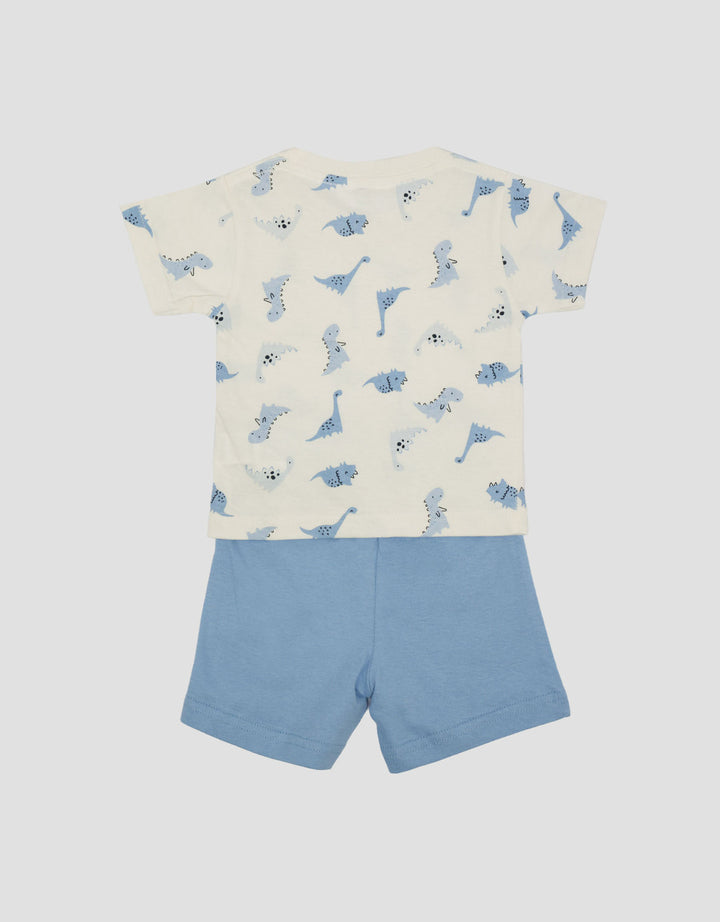 Little M Fullprint Dino Pakaian Setelan Bayi