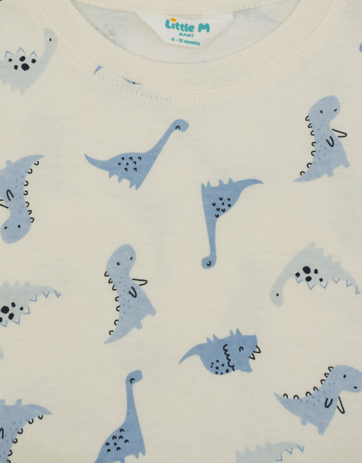 Little M Fullprint Dino Pakaian Setelan Bayi