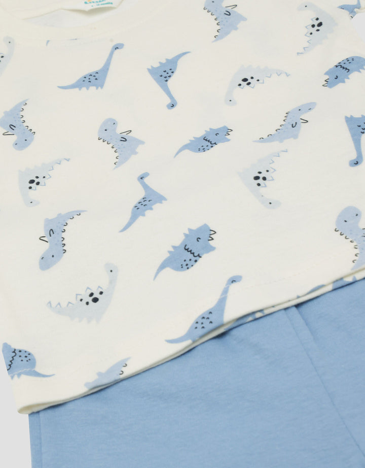 Little M Fullprint Dino Pakaian Setelan Bayi