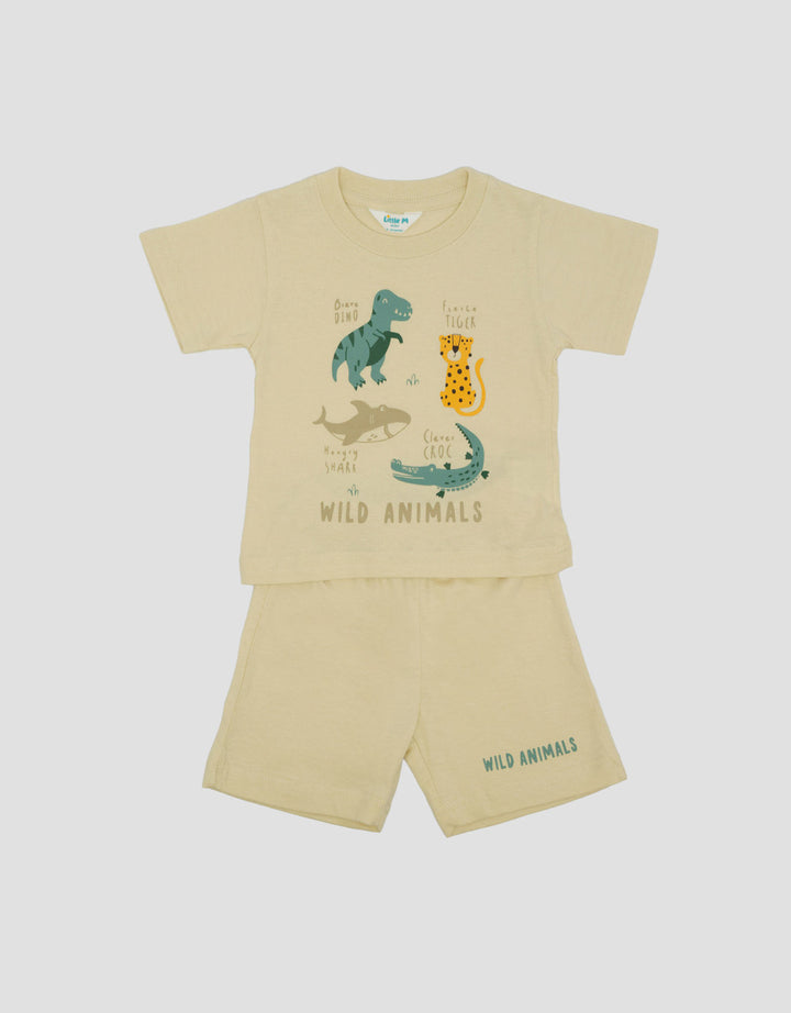 Little M Print Wild Animals Pakaian Setelan Bayi