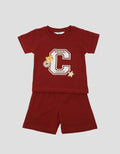 Little M Print C Varsity Pakaian Setelan Bayi