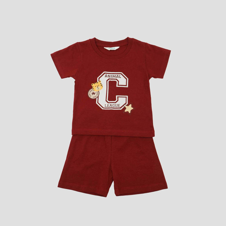 Little M Print C Varsity Pakaian Setelan Bayi